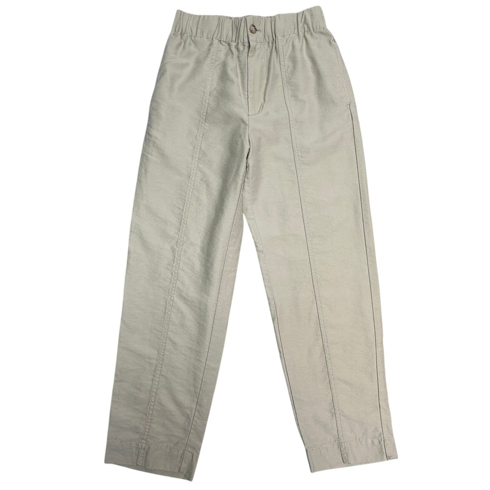 Madewell Pants Womens XS Beige‎ Elastic Waist Straight Leg Crop Twill Chino
